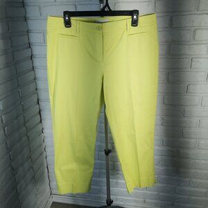 Talbots Petites Ladies Size 12P Lime Green Zipper & Button Closure Pants